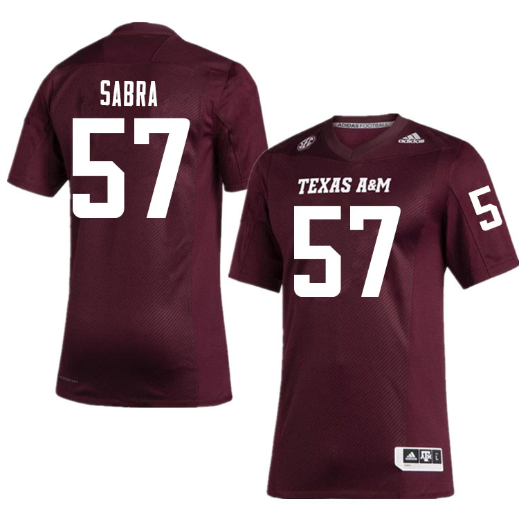 Men #57 John Sabra Texas A&M Aggies College Football Jerseys Sale-Maroon - Click Image to Close